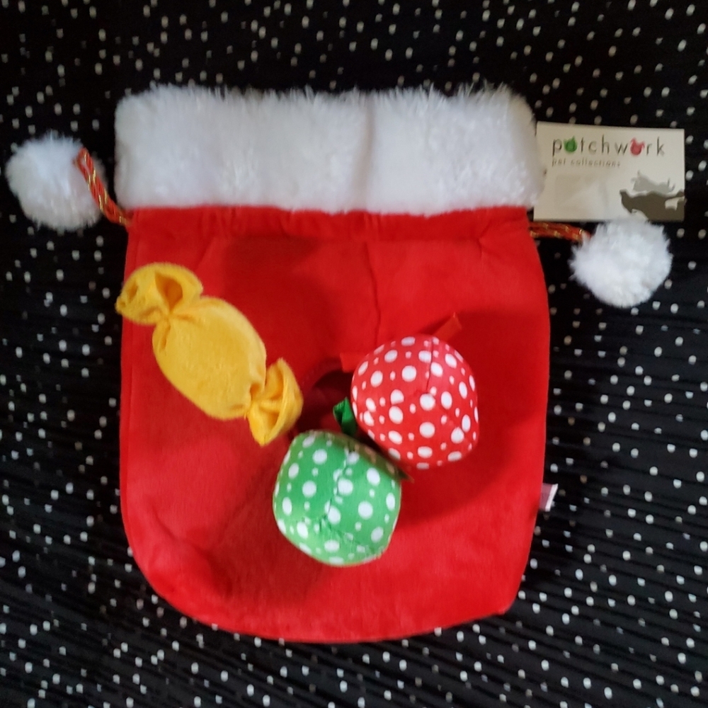 Santa Bag With Presents 10" / Patchwork Pets Collection